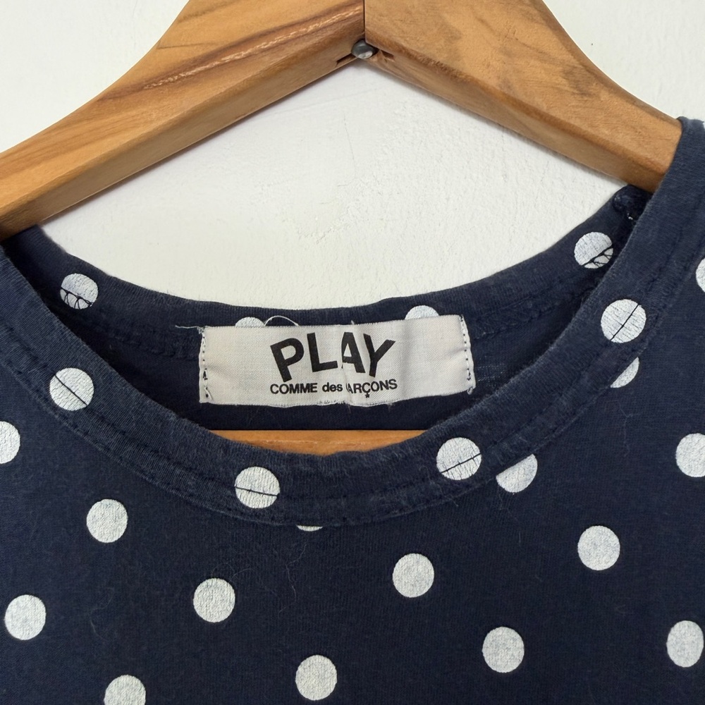 Comme des Garcons Play Polka Dot Long Sleeve Navy - Picture 4 of 4
